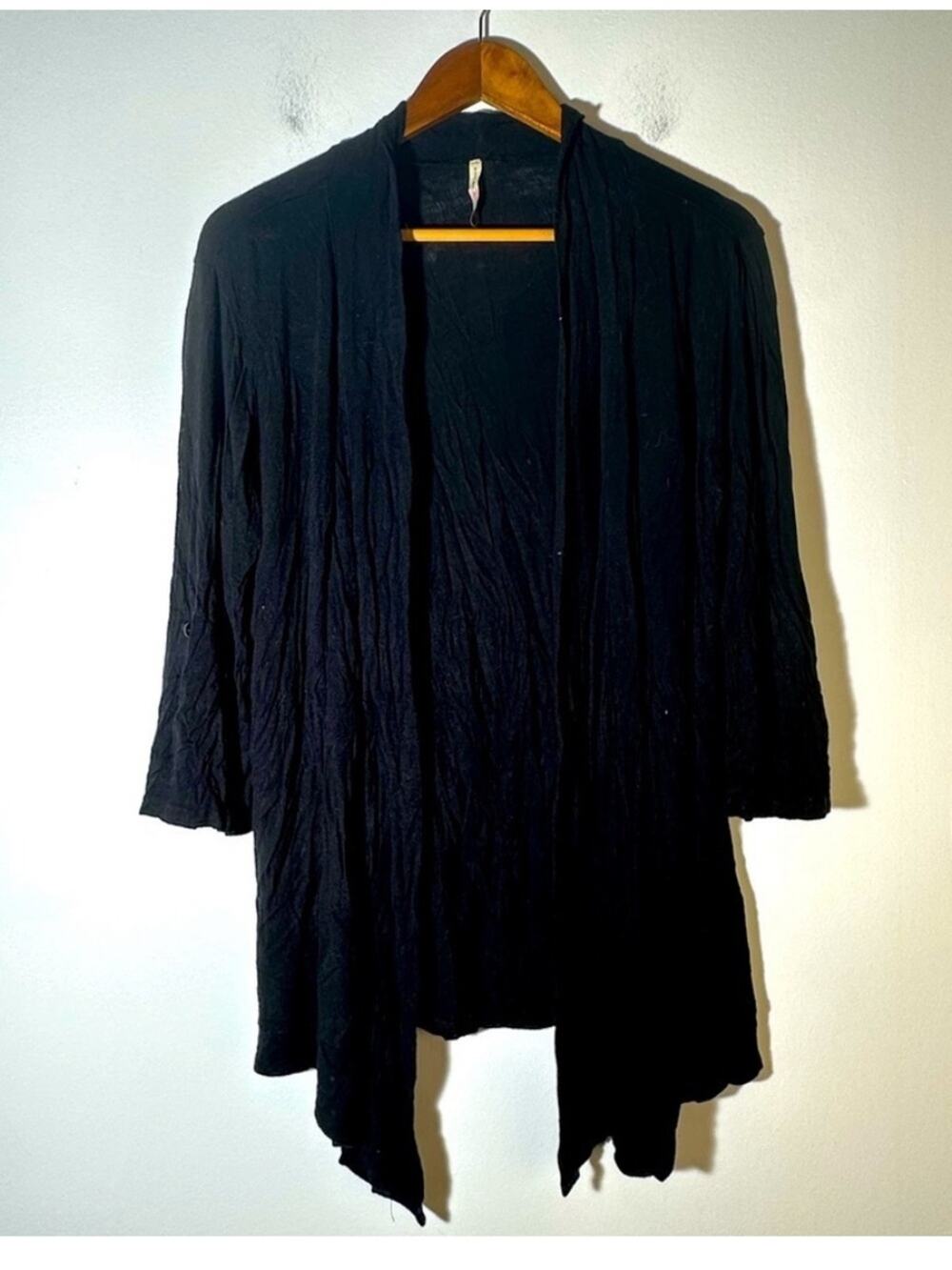 Lightweight Black Open Cardigan
